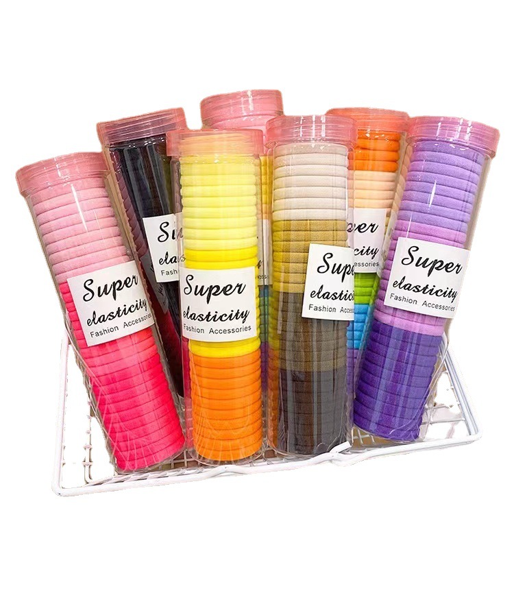 Wholesale of Korean-style towel bands, colorless, seamless, and non-damaging children's hair bands, high-elasticity hair ties, 24 pieces per can Item Picture