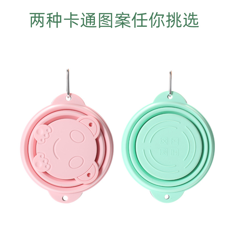 Manufacturers Spot Travel Portable Silicone Folding Bowl Children Travel Outdoor Tableware With Cover Foldable Noodle Bowl Item Picture