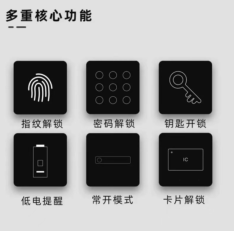 木门指纹锁办公室密码锁卧室门家用智能锁公寓管理电子锁通通锁详情10