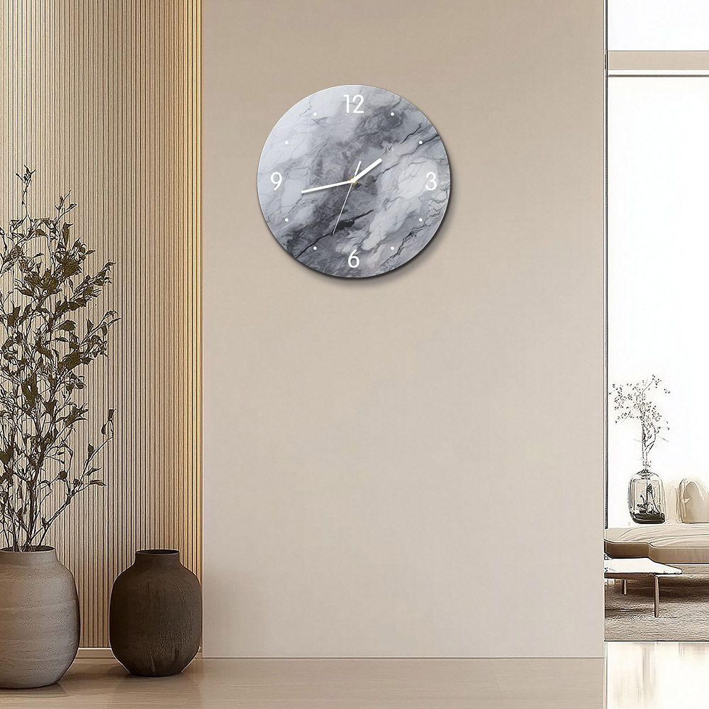 Nordic minimalist marble-patterned wall clock, cross-border light luxury, quiet home, simple and modern wall-mounted clock decoration Specification image