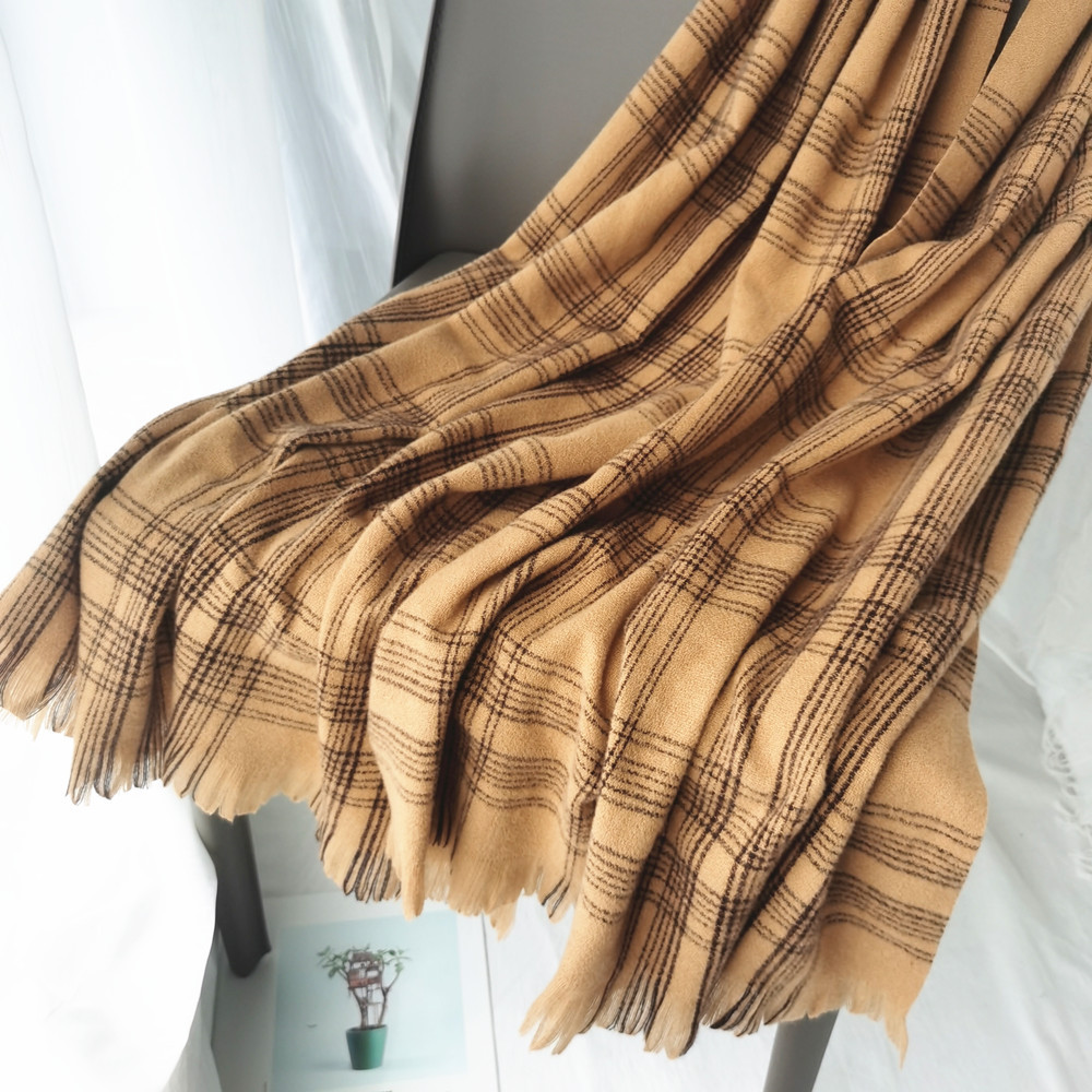 Cashmere Scarf For Women Autumn And Winter New Classic Plaid Scarf Shawl Thickened Warm Foreign Trade Scarf For Men Cross-Border Specification drawing