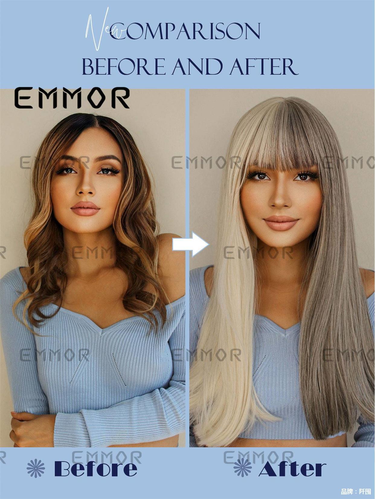The cross-border fashion wigs with bangs and negative fibers from the source factory are selling well Specification image