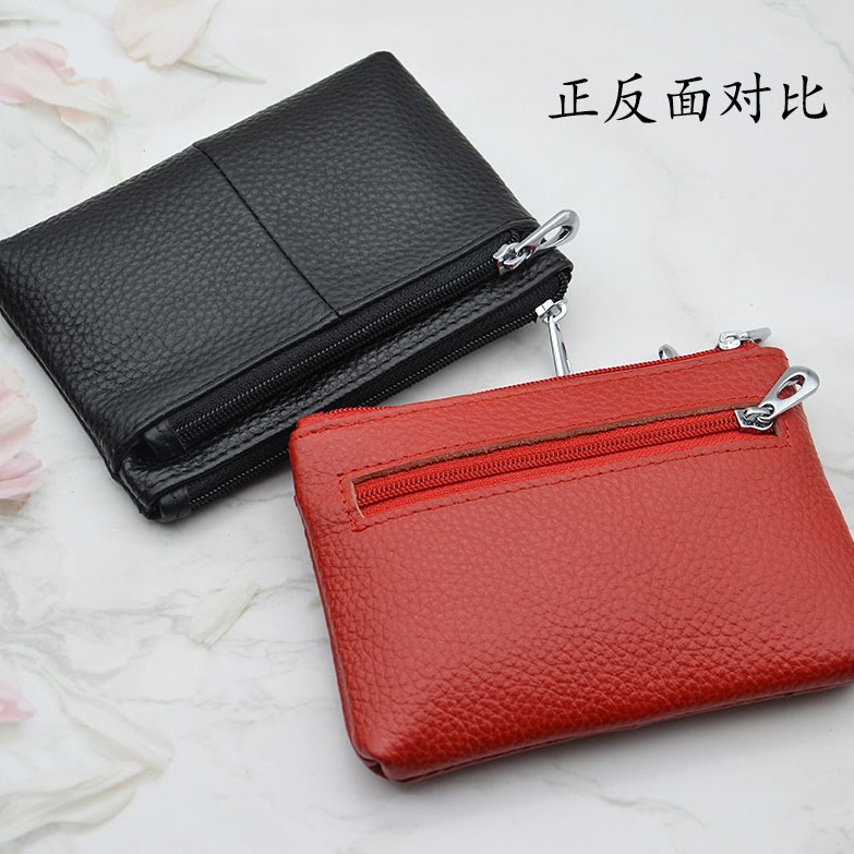 Top layer cowhide coin purse, bus card case, Korean version coin pocket, small wallet, genuine leather key case, factory wholesale details Picture