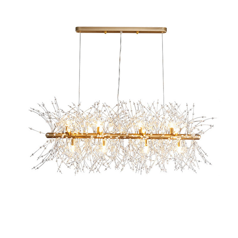 Firefly Crystal Lamp Dining Room Simple Modern Dandelion Table Light Luxury Lamp Lighting Network Red Restaurant Chandelier Item Picture