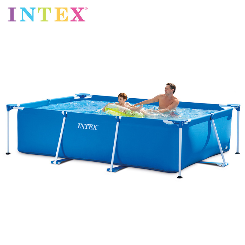 INTEX28270 rectangular tube frame circular pool, family foldable frame swimming pool, outdoor fishing pool