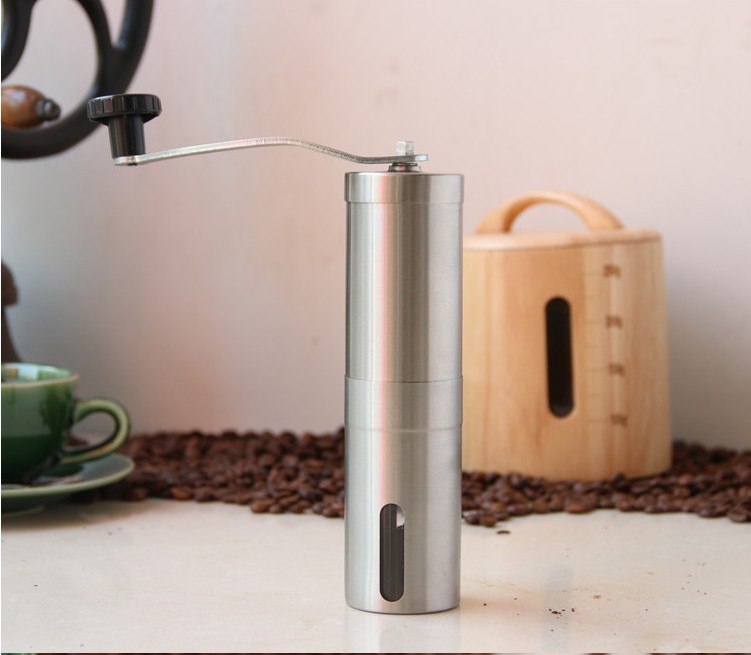 创意家用便携式不锈钢手摇磨豆机咖啡磨 手动胡椒研磨器30g作赠品