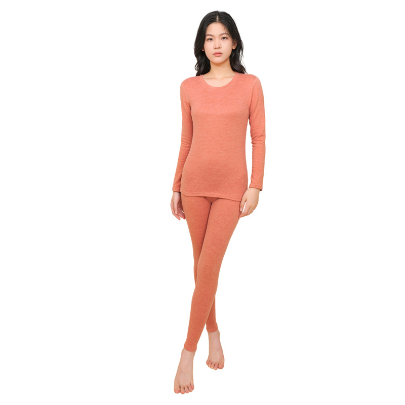 New Silk Wool Warm Underwear Women's Velvet No Trace Heating Long Johns Men Plus Velvet Thick Warm Suit Item Picture