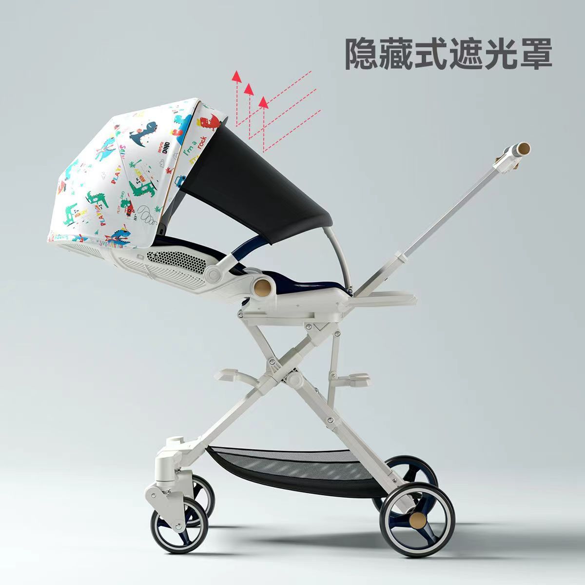 Playkids普洛可X6-3溜娃神器可坐躺轻便折叠手推车高景观婴儿推车