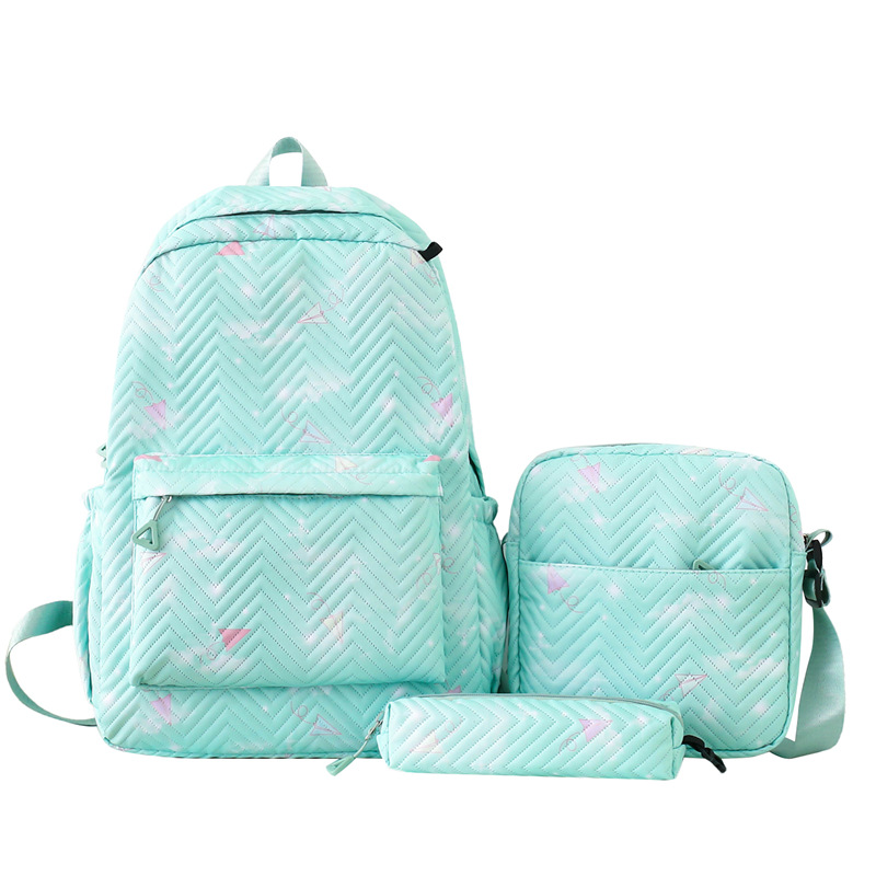 Cross-border nuevo estilo engrosado presurizado impresión mochila estudiante de primaria estudiante de secundaria estudiante de secundaria alta capacidad de tres piezas mochila escolar Item Picture