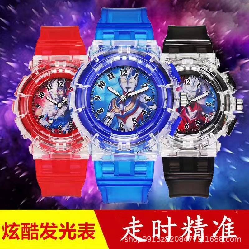 Luminous Ultraman Watches Children's Watches Cartoon glow-in-the dark Student Watches led electronic watches men's and women's watches wholesale