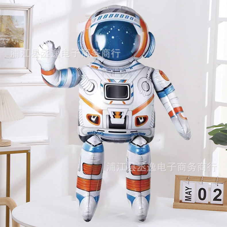 Cross-Border Aluminum Film Balloon Three-Dimensional Astronaut Astronaut Children's Day Birthday Toy Party Decoration Floating Empty Ball Specification drawing
