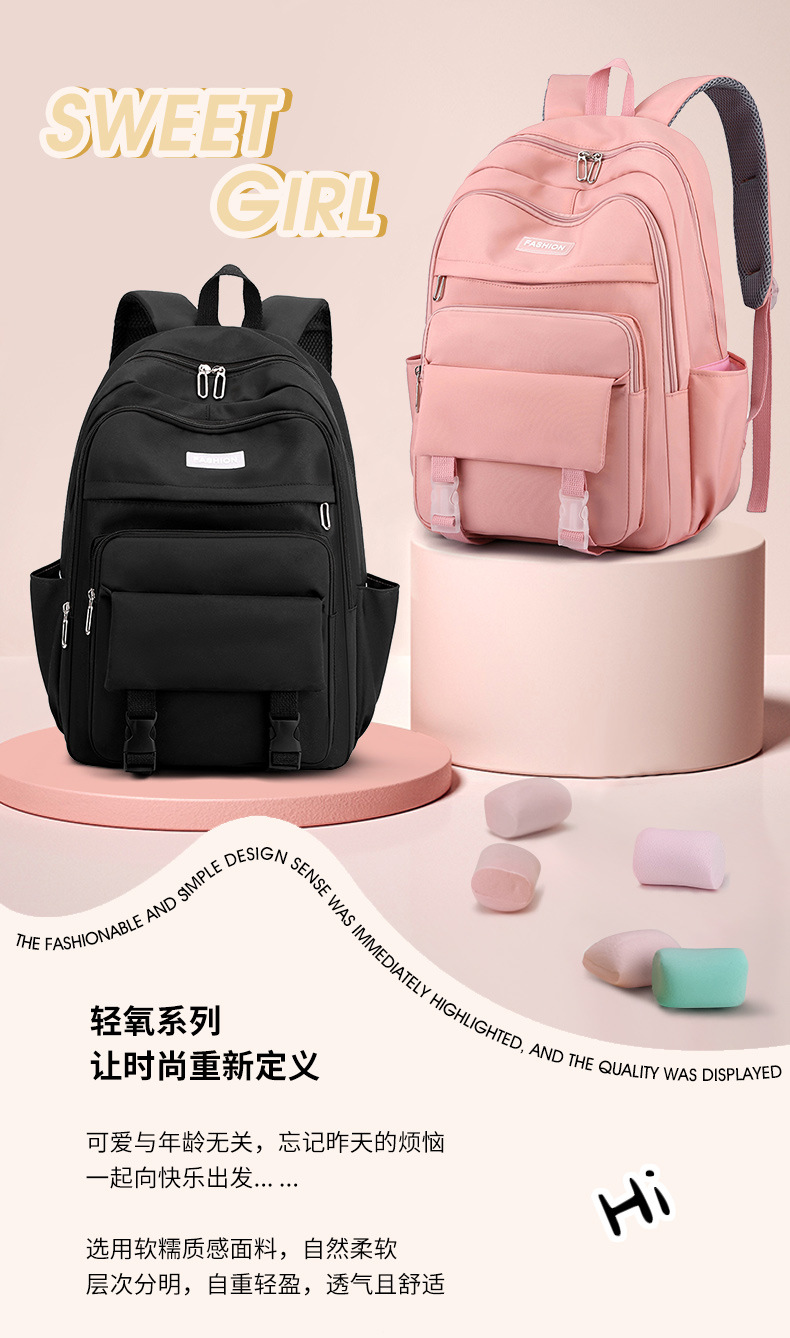 跨境批发新款中小学生书包大容量减负休闲双肩包时尚旅行电脑背包详情3