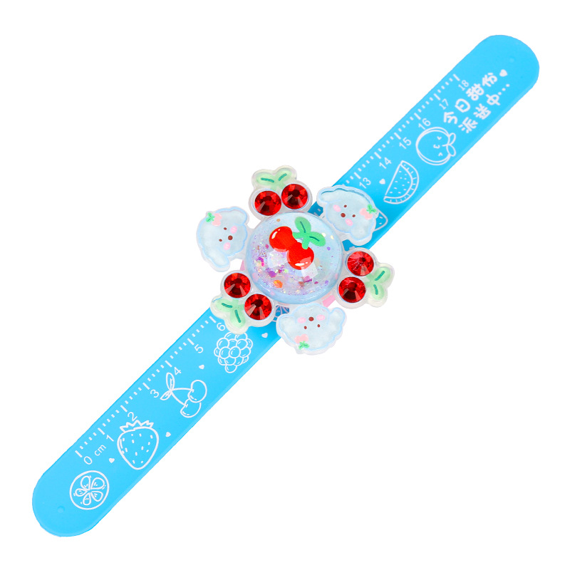 Flashing cherry Rabbit flowing sand Papa Ring with Light, Rotating children's bracelet, kindergarten baby pat ring gift Item Picture