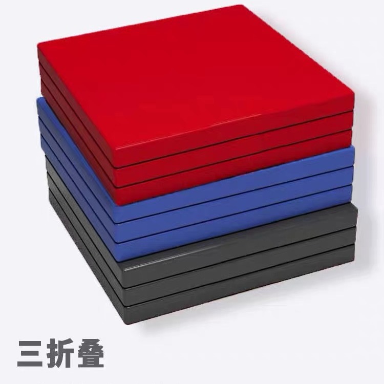 舞蹈瑜伽健身垫子中考仰卧起坐垫运动通用三折垫可折叠体操垫海绵白底实物图