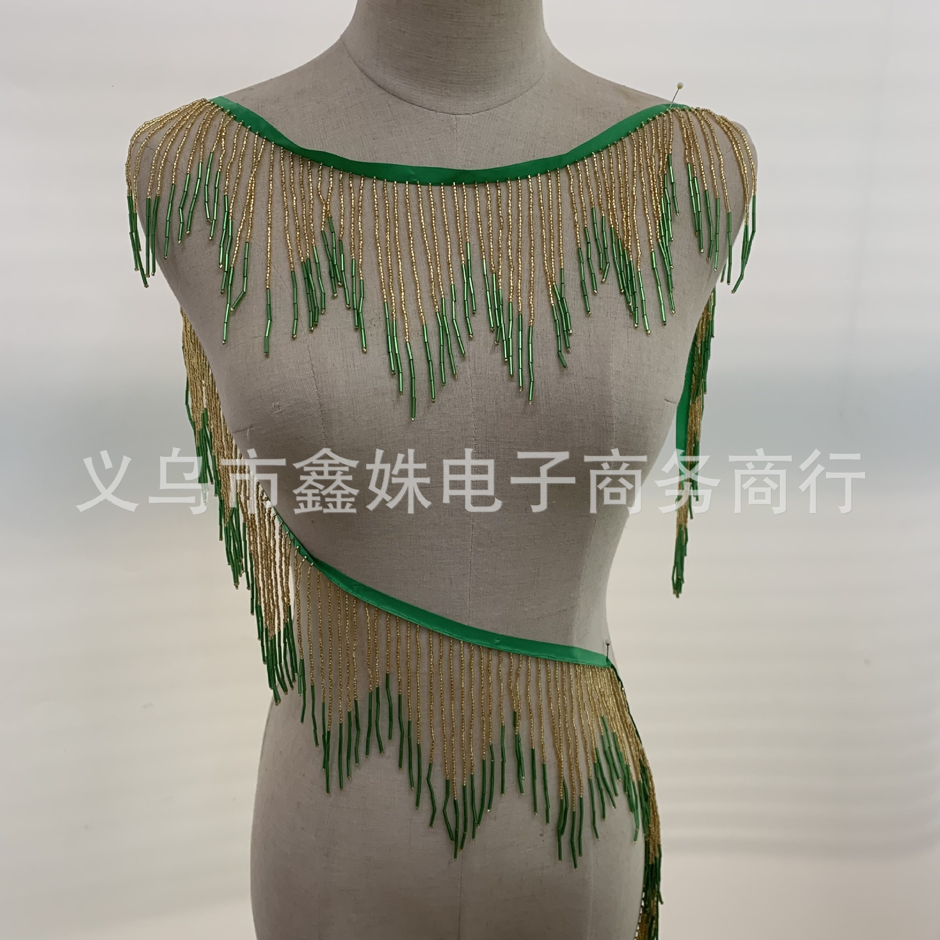 10-15cm two-color wave dance costume tassel bead DIY fringe accessory