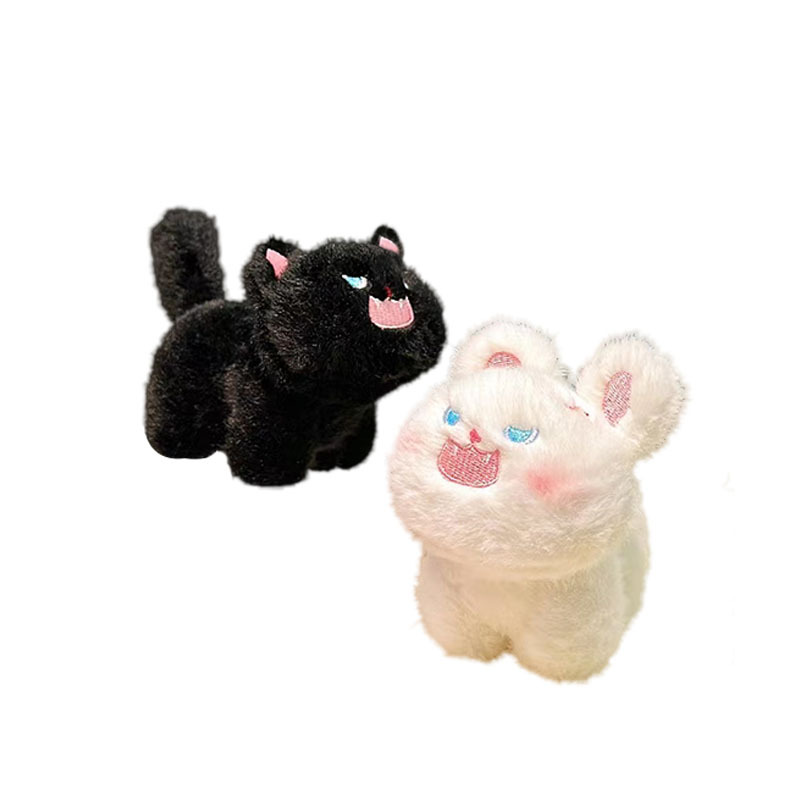 Cute plush toy pendants with fried fur little cat dolls and keychains as small gifts
