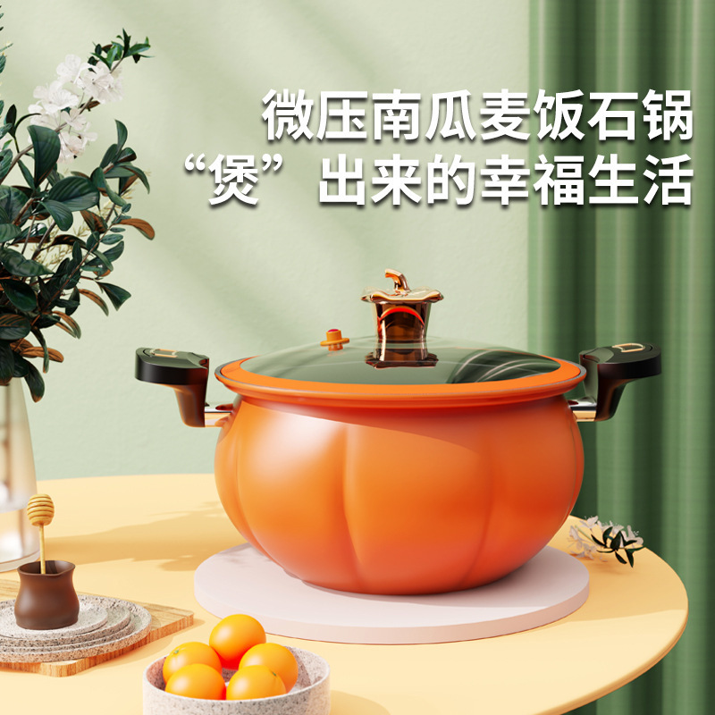 不粘压力锅微压闷烧家用网红南瓜锅多用煲汤压力锅微压料理锅礼品