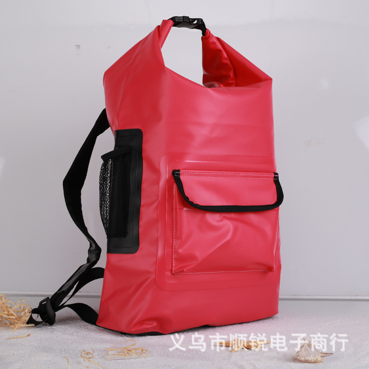 22L夹网布防水背包 户外骑行登山防水背包 海边干湿分离防水背包