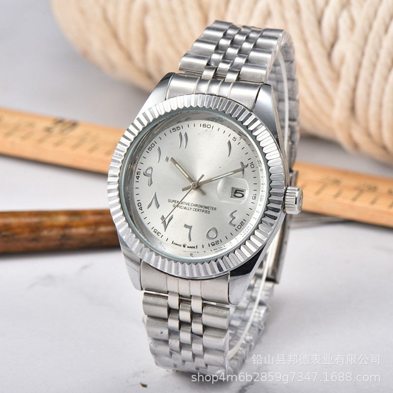 Direct sales of quartz steel band watches for men and women in cross-border e-commerce for foreign trade details Picture