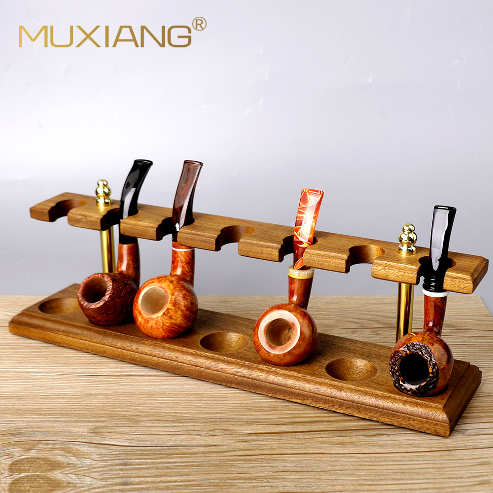 木香核桃木烟斗架 实木烟斗支架 七位厂家批发7位烟斗展示架代发