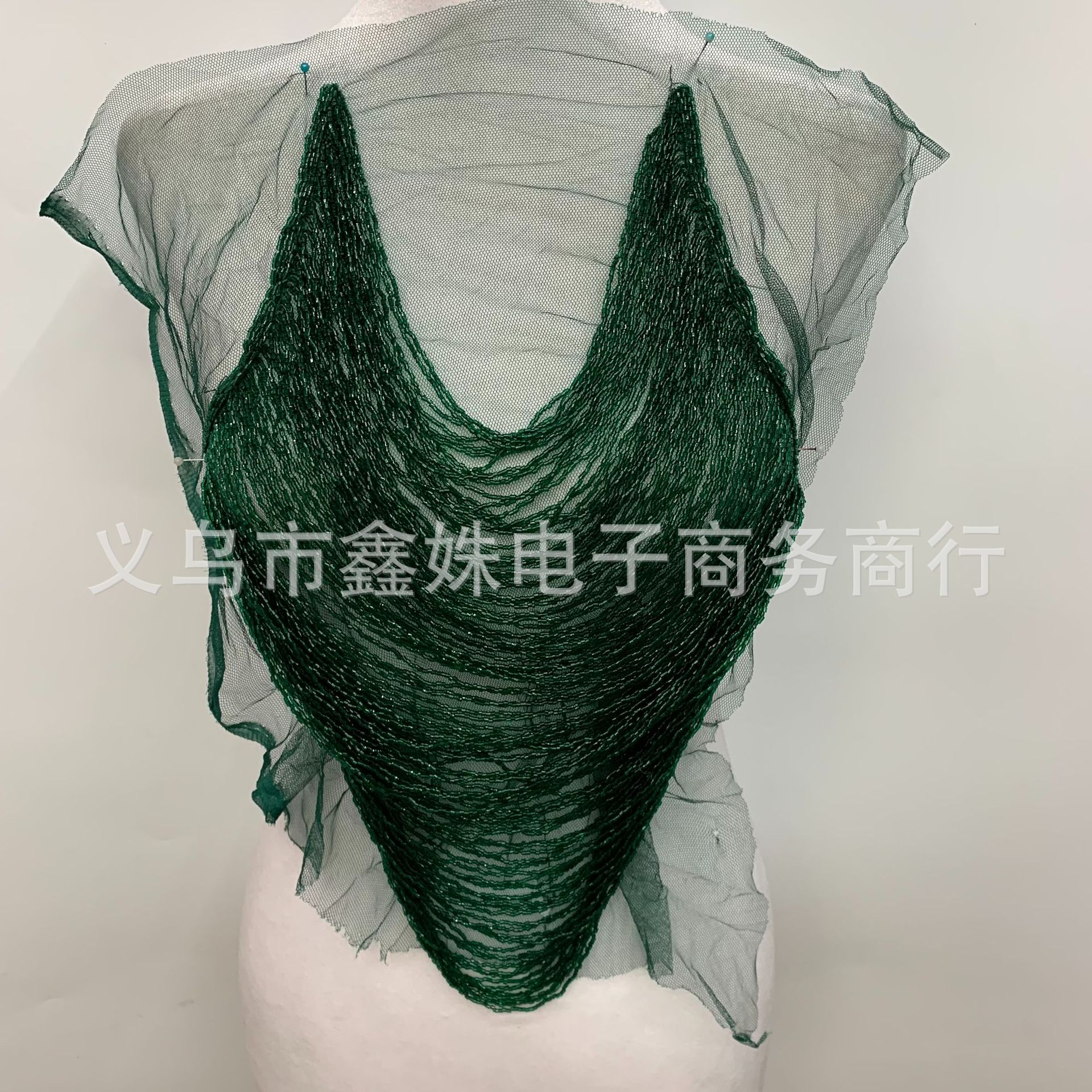 Super heavy industry luxury hand-beaded luxury wedding dress and evening gown glass bead tube embroidery cut piece clothing accessories Item Picture