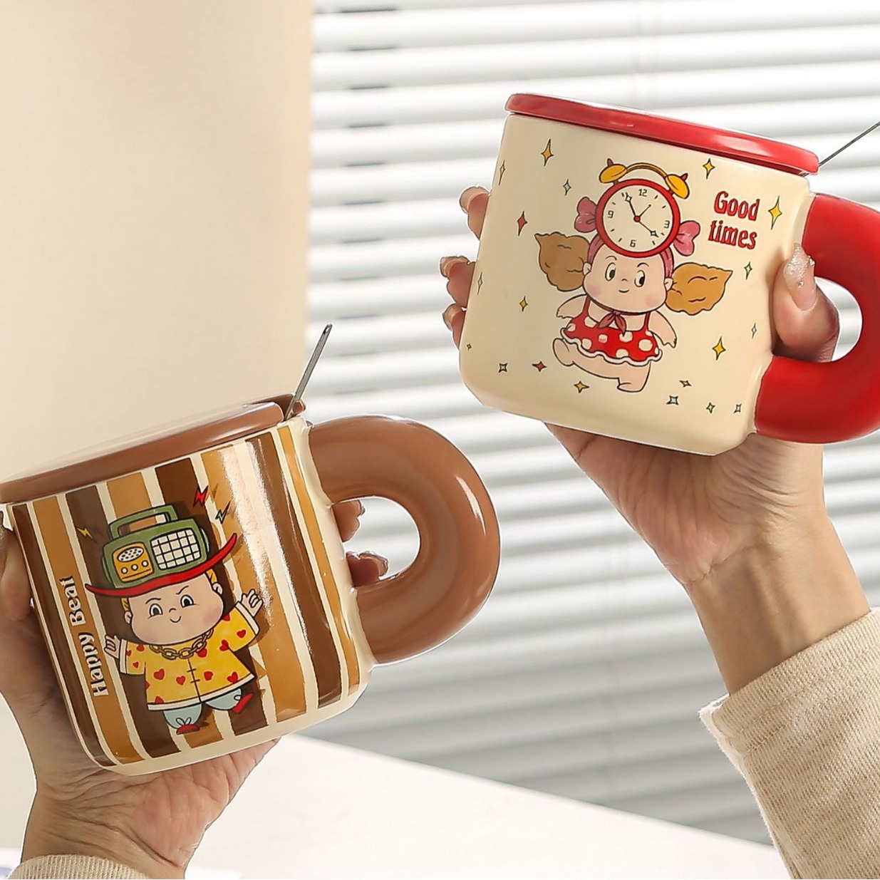 马克杯/陶瓷盖/咖啡杯/变色马克杯/陶瓷杯和盘子产品图