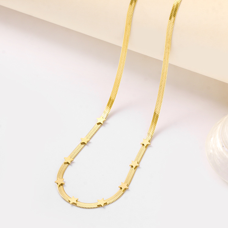 Niche design, personalized titanium steel necklace, collarbone chain, cold female style, golden DIY accessory, bare chain, hanging accessory Item Picture