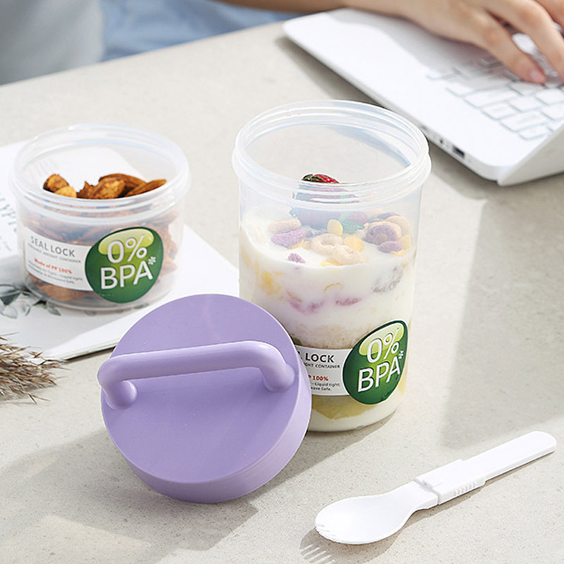 Aiyouhui portable fruit salad cup, vegetable salad lunch box, light food cup, fat-reducing cup, breakfast cup, double-layer yogurt Specification image