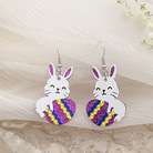 欧美跨境复活节亚克力可爱兔子耳环 新款紫色彩蛋创意设计感耳钩
