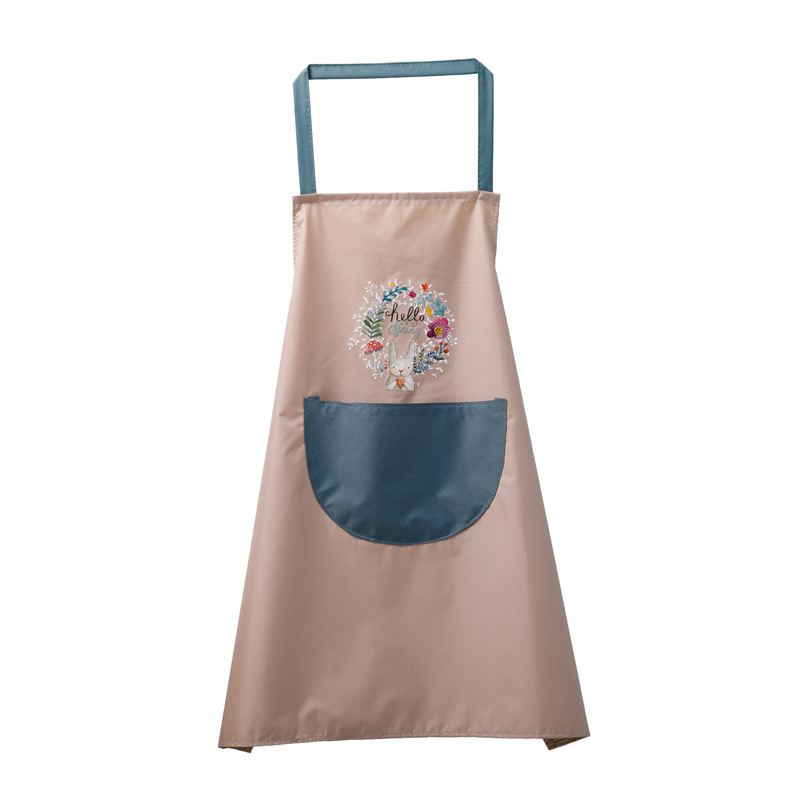 Wholesale of hand-drying aprons, household kitchen standard waterproof and oil-proof, custom-printed logo work clothes, one-piece consignment Item Picture