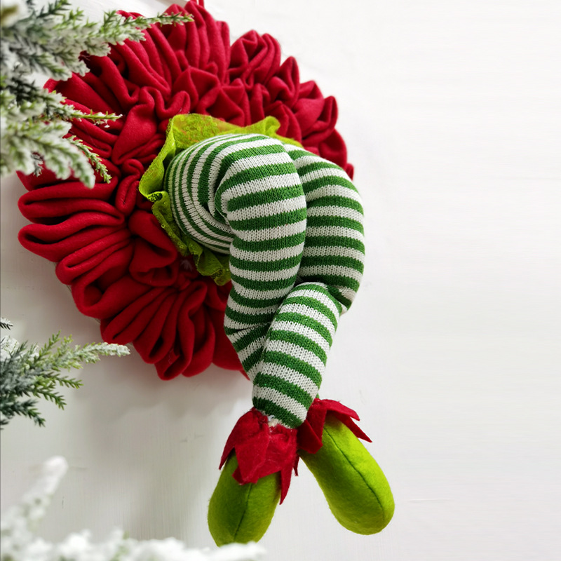 Xiangzhou Christmas Cross-border New Christmas flower style velvet fairy leg Christmas tree pendant, Christmas festival supplies details Picture