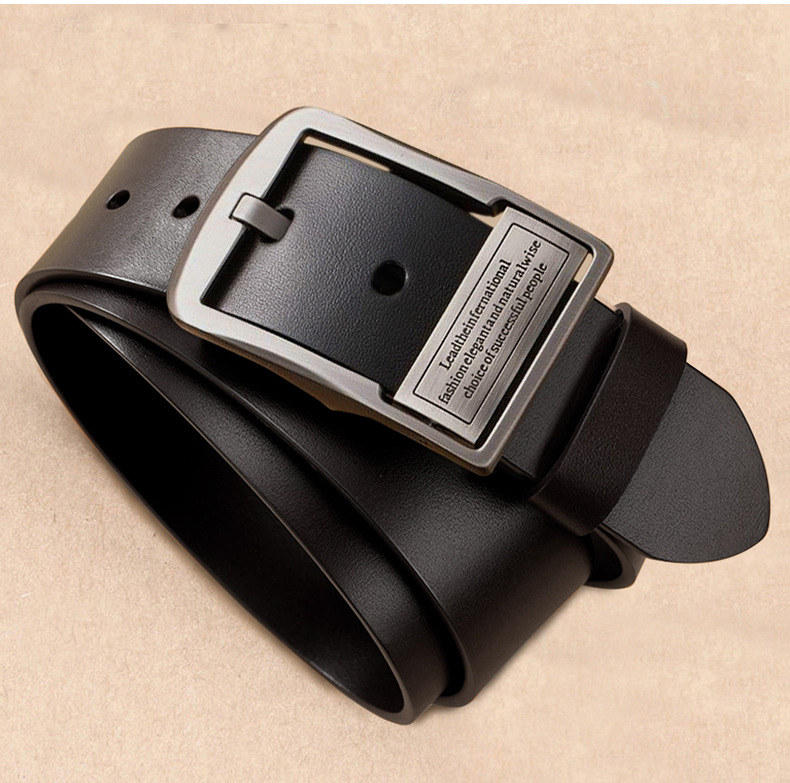 Men's vintage pin buckle business casual belt, trendy, simple and versatile, middle-aged and young men's belt in stock for wholesale Specification image