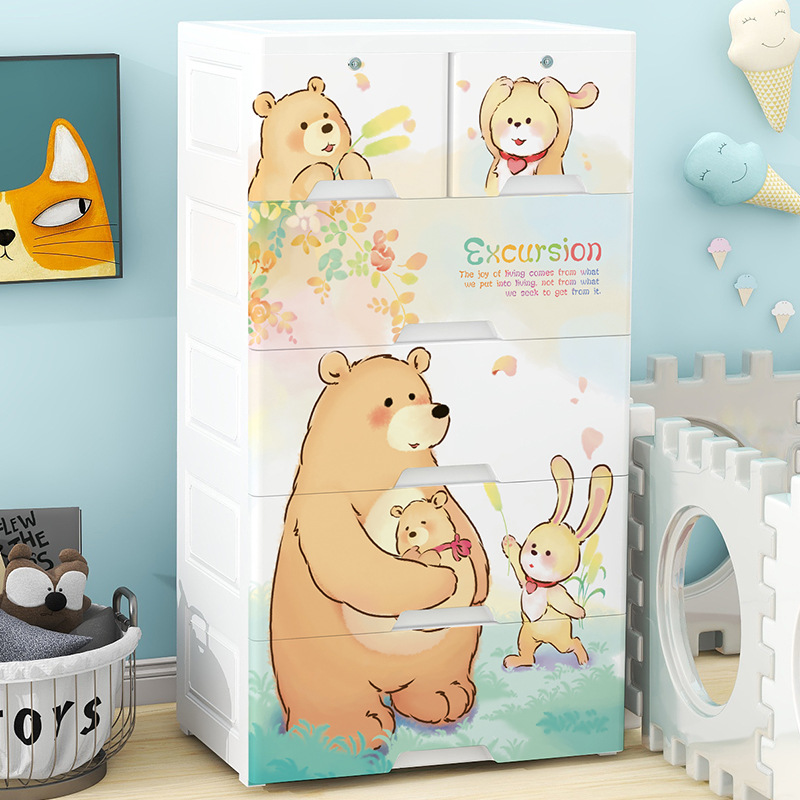 Cartoon Storage Cabinet Baby Children's Thickened Toys Storage Simple Wardrobe Simple Lockers Home Multi-Purpose Chest Of Drawers Specification drawing