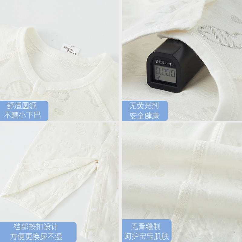 Baby one-piece suit, summer thin boneless long-sleeved dress, newborn air-conditioned dress, pajamas, soft crawling clothes for boys and girls Application Scenario