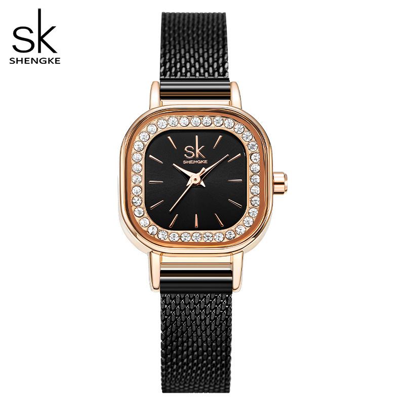 Shengke Women's Watches Wholesale Women's Watches Cross-border Foreign Trade Fashionable diamond-encrusted Light Luxury waterproof quartz wristwatches 0170 Item Picture