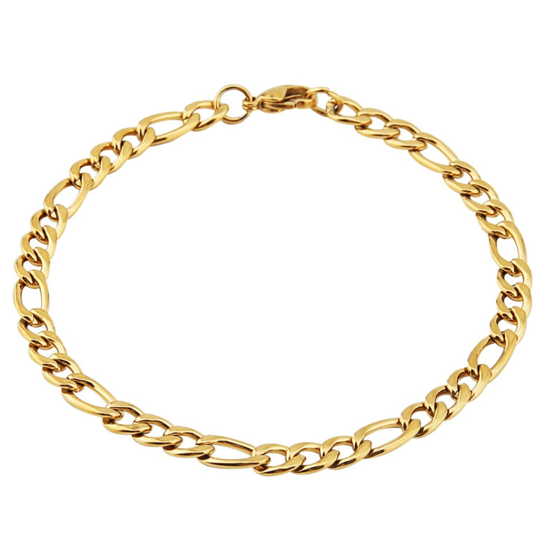 Stainless Steel Figaro Chain Flat Chain Nk3:1 Hip Hop Trend Men's And Women's Titanium Steel Necklace Simple Jewelry Chain details Picture