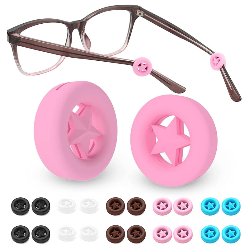 Five-pointed star glasses silicone anti-slip ring, candy-colored ear tips, ear hooks, ear pads, silicone glasses anti-slip tips, glasses accessories details Picture