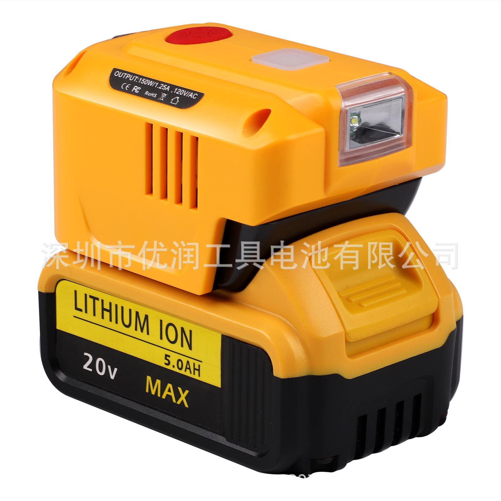 Portable lithium battery inverter 150W Makita Dewei Mivoch 18V battery, outdoor camping with lighting /USB Item Picture