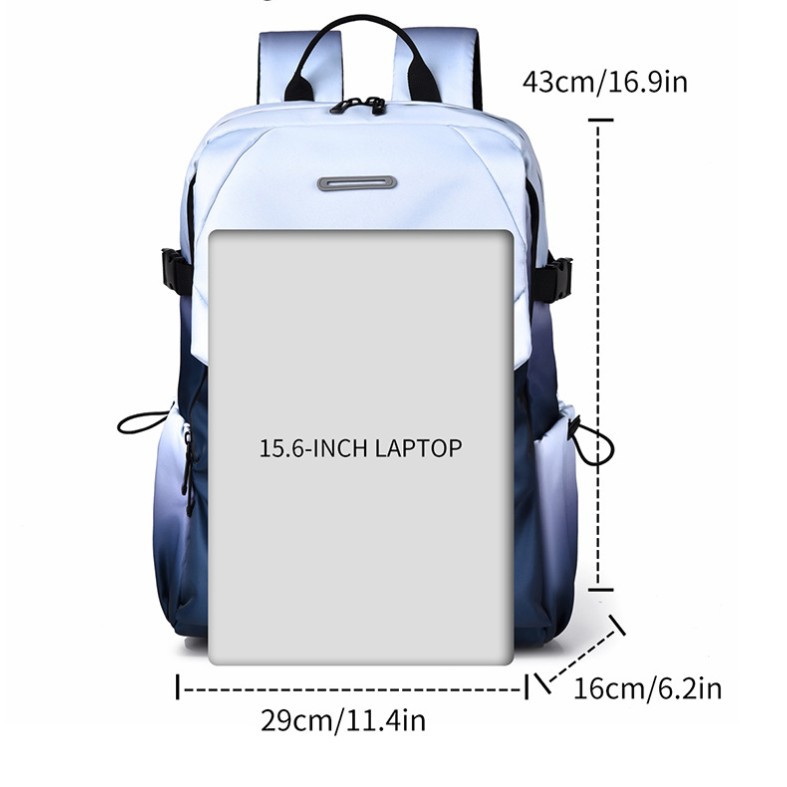 Cross-Border Gradient Casual Commuter Backpack Student Couple Waterproof Zipper Backpack Men's Premium Sense Large Capacity details Picture