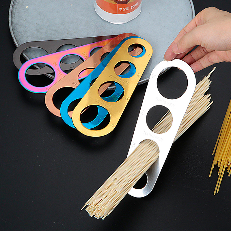 厂家批发430不锈钢量面器4孔意粉尺厨房小工具意大利面手抓量面器细节图