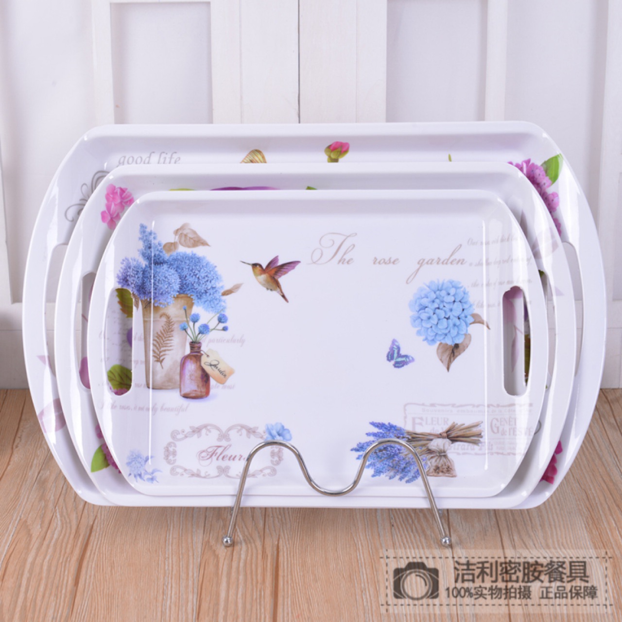 密胺餐具 托盘 工厂直销  欧式印花 家用耐摔防瓷 花色混装