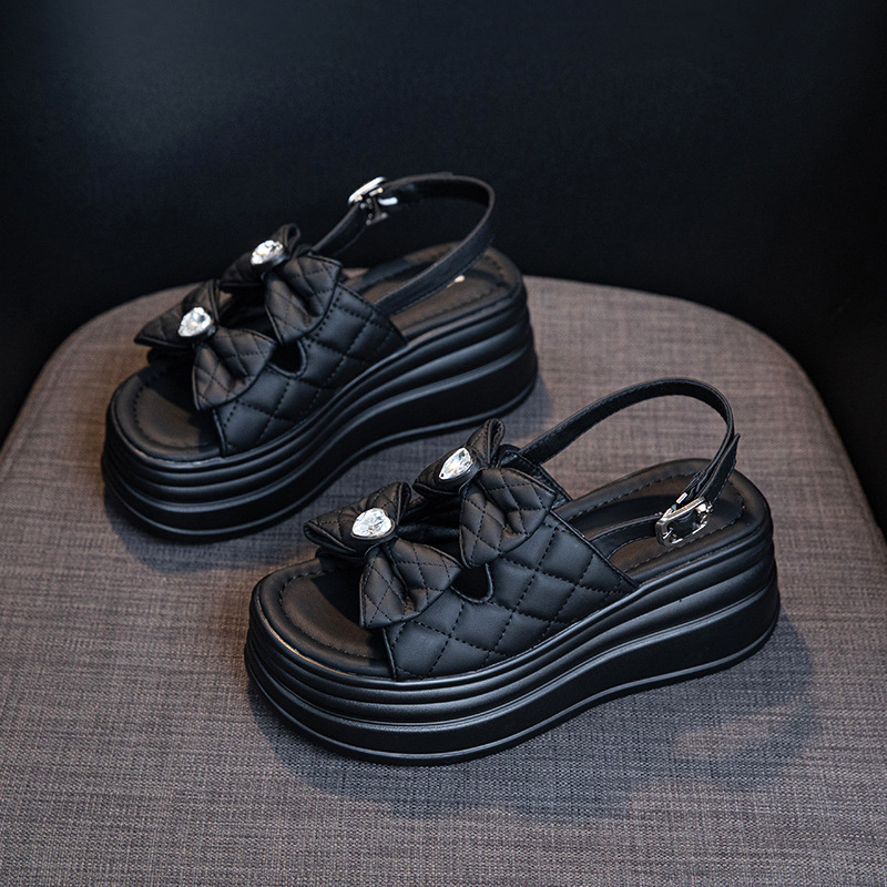 Platform Sandals Women 2024 Summer New Height-Raising Fashion All-In-One Sponge Roman Beach Shoes Small Women's Shoes details Picture