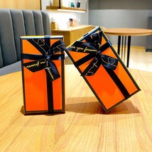 轻奢橙色生日礼品盒子创意可爱送礼闺蜜情侣空盒子仪式感生日包装
