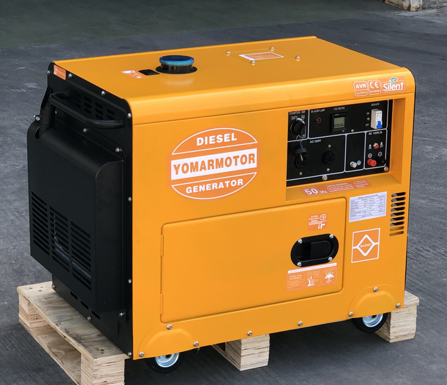 Ultra-quiet air cooled 10kw diesel 12/15kW generator set water free small portable mobile household double full figure