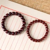 Wholesale of small-leaf red sandalwood bucket bead bracelets for women, new Chinese-style simple sandalwood plain ring bracelets for men and women details Picture