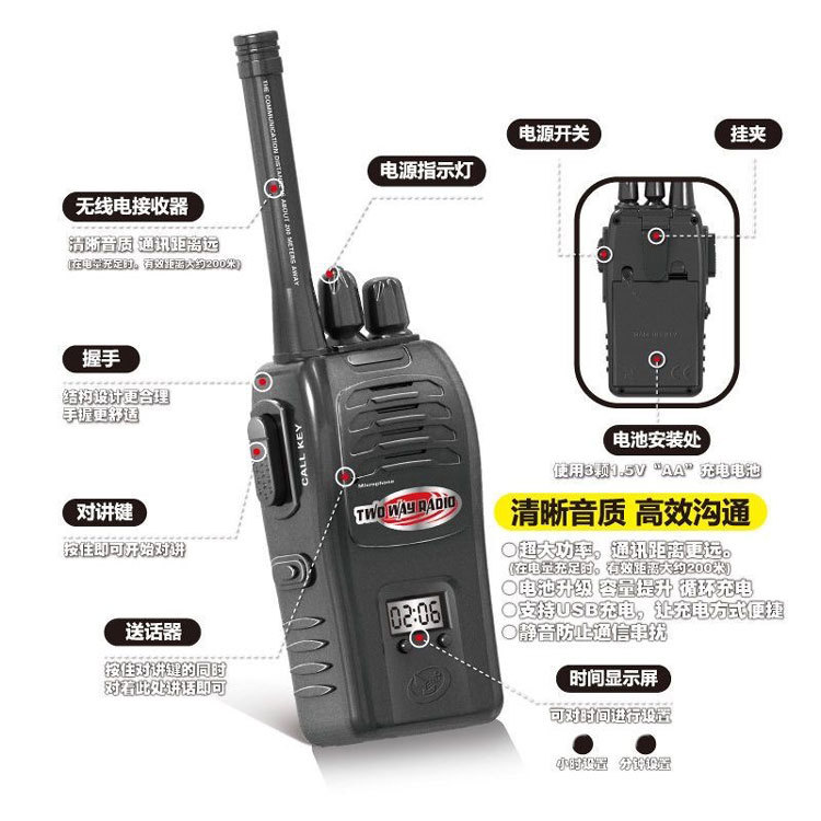 Cross-border children's toy intercom wireless outdoor intercom a pair of parent-child call intercom simulation Specification drawing