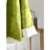 New Chinese-style women's clothing with a light Chinese style, a young style of silk satin Song brocade double-sided green loose Tang suit top Application Scenario