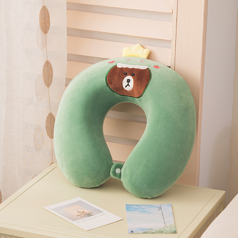 Memory Cotton U-Shaped Neck Pillow Neck Neck Support Car Cartoon Cute Travel Portable U-Shaped Pillow Cervical Pillow Female Application Scenario