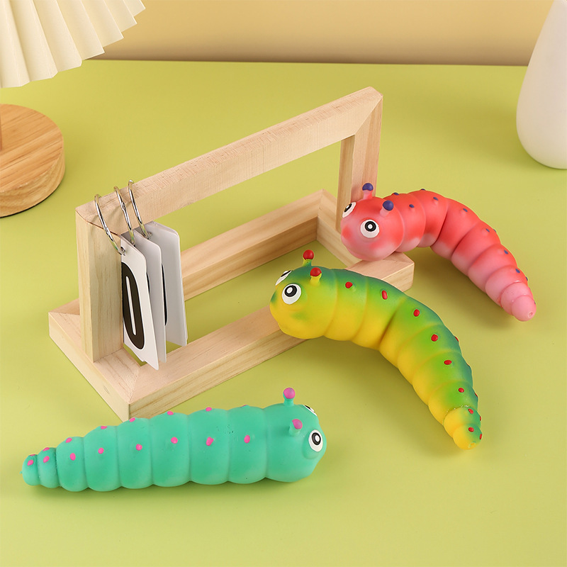 New Decompression Caterpillar Lala Le Deformation Stretch Colorful Caterpillar Creative Tpr Soft Glue Caterpillar For Kids Specification drawing