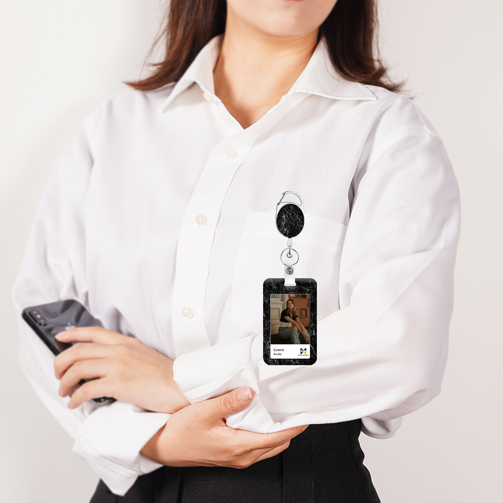Uv Custom Staff Badge Badge Bus Card Set Brand Rice Work License Set Collar Telescopic Buckle Specification drawing